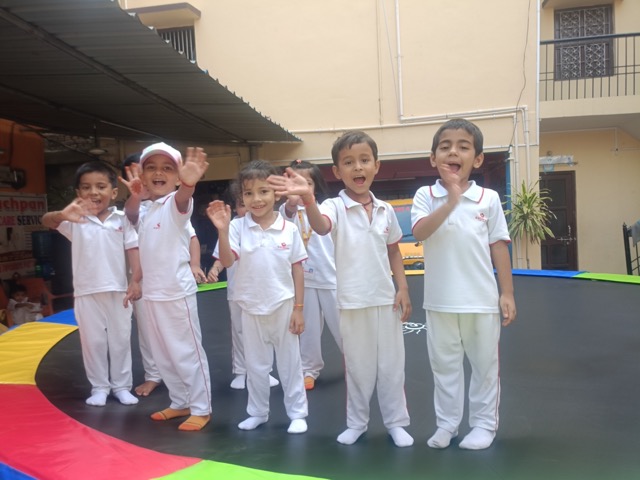 A student-built robot on display